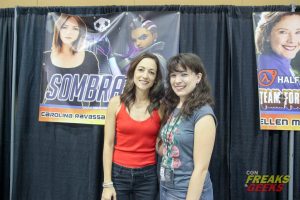 Arlette meeting the voice of Sombra from Overwatch, Carolina Ravassa