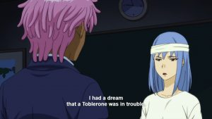 Neo Yokio talking about Toblerone
